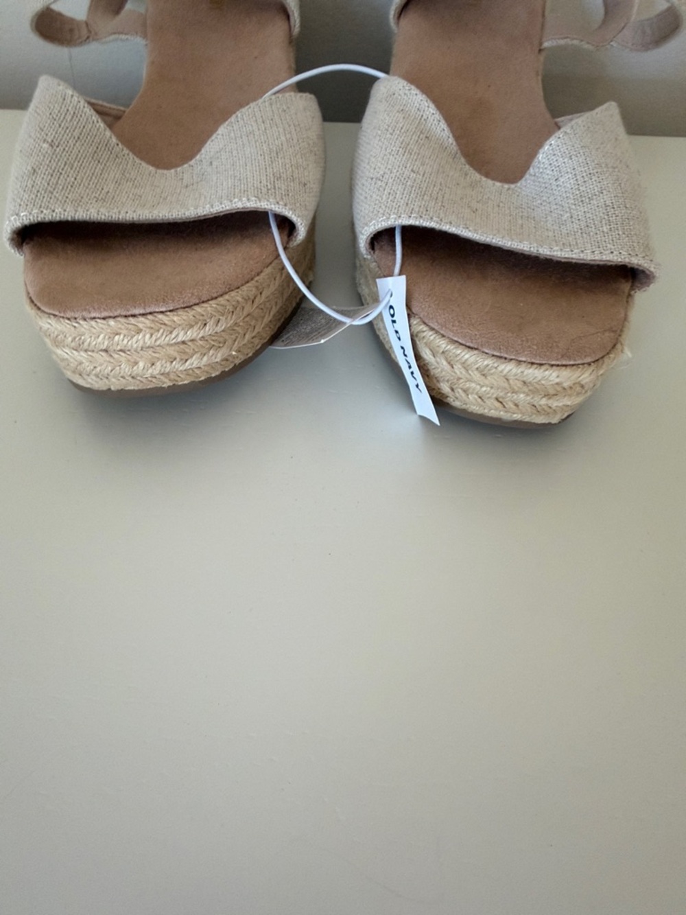 Old Navy Light Beige Linen Espadrille Slingback Sandals - Light Beige - Picture 8 of 11